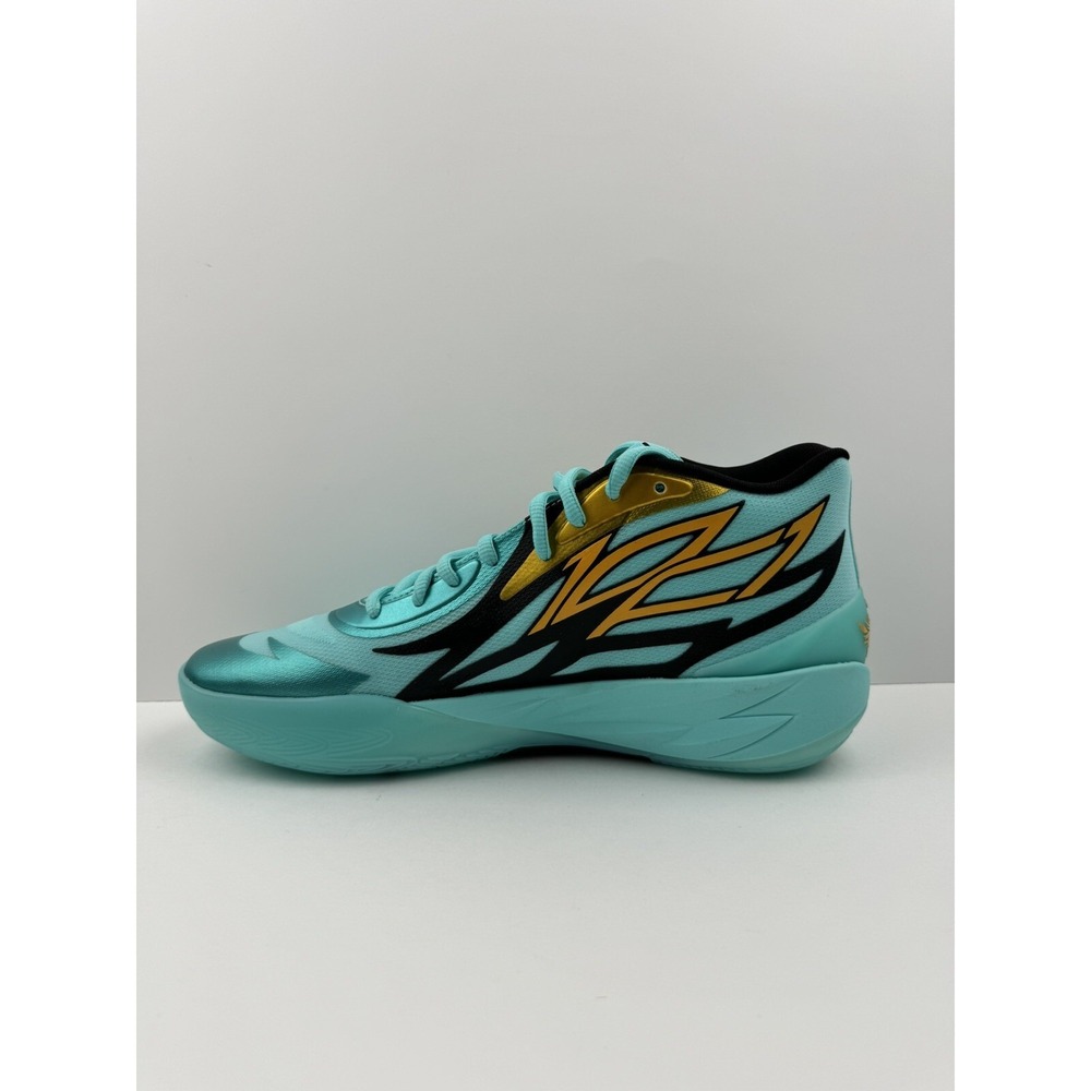 NEW‎ PUMA MELO MB.02 ELEKTRO AQUA HONEYCOMB CHARLOTTE HORNETS Size 13 Men's - Picture 4 of 6